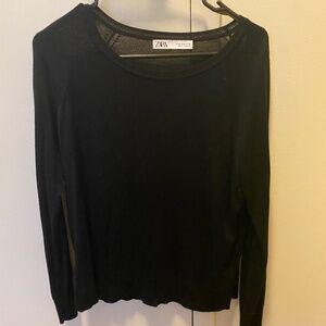 Zara Basic Fine Knit Sweater - Black